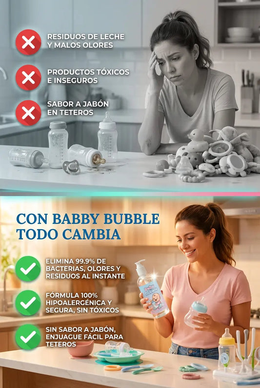 Baby Bubble - Jabón de Teteros, Accesorios y Juguetes para Bebé - 500ml