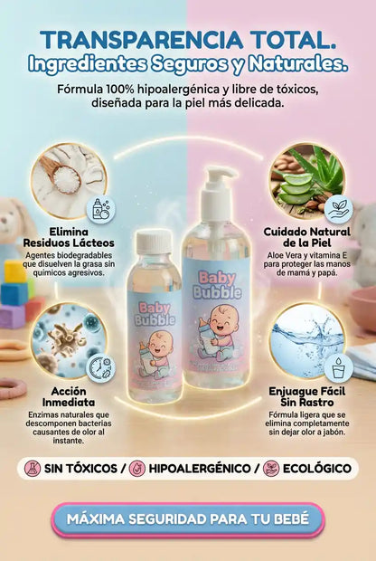 Baby Bubble - Jabón de Teteros, Accesorios y Juguetes para Bebé - 500ml