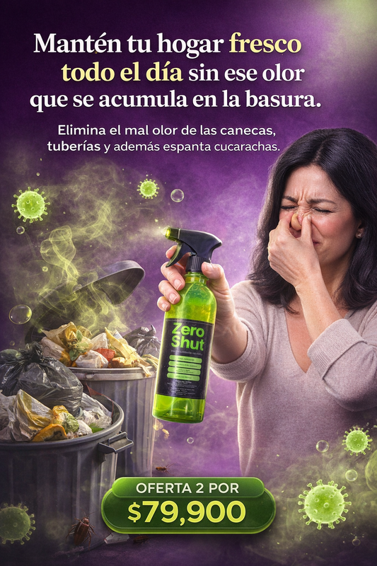 Zero Shut: Elimina el Olor de Bolsas de Basura, Canecas y Cañerías de Raíz