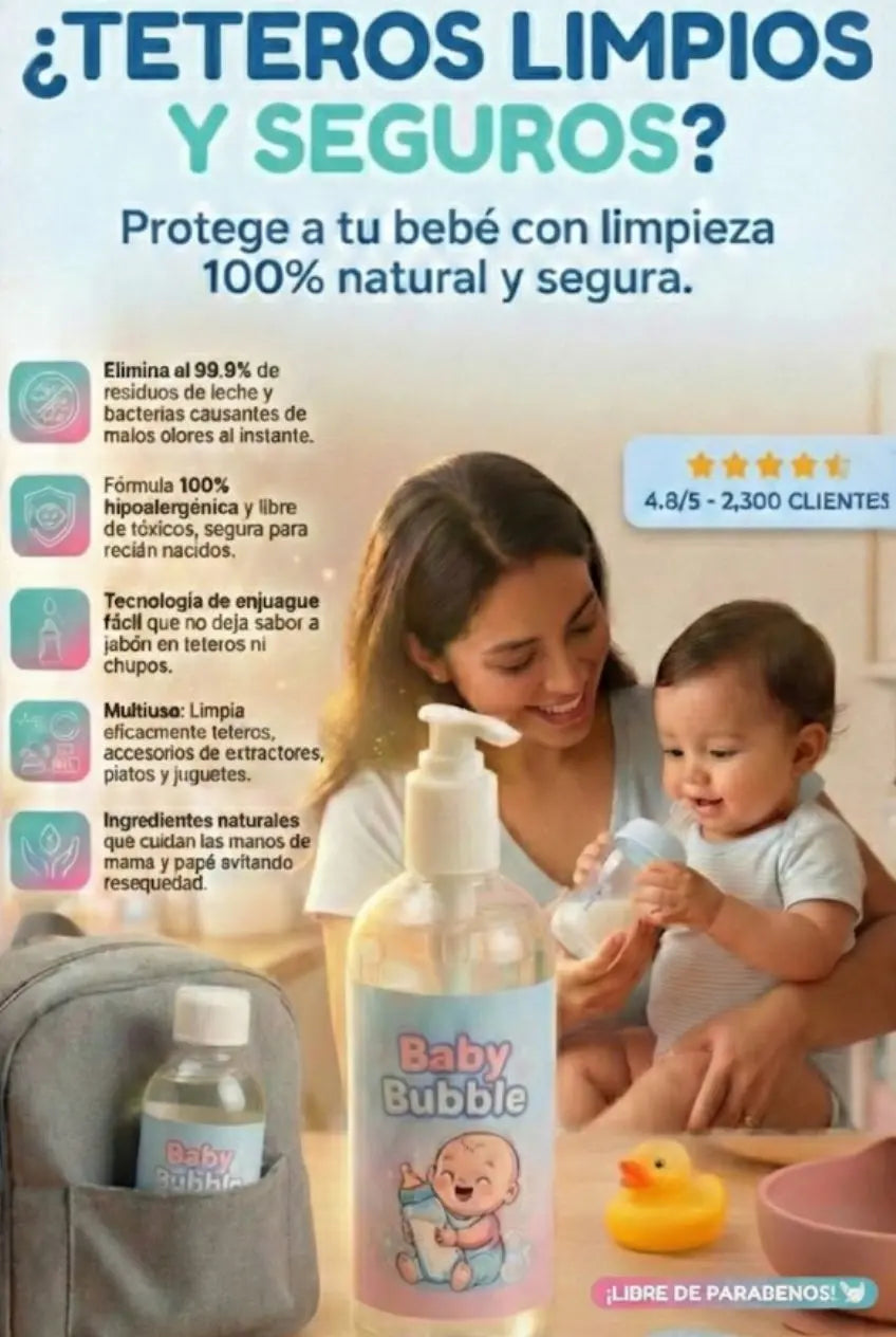 Baby Bubble - Jabón de Teteros, Accesorios y Juguetes para Bebé - 500ml