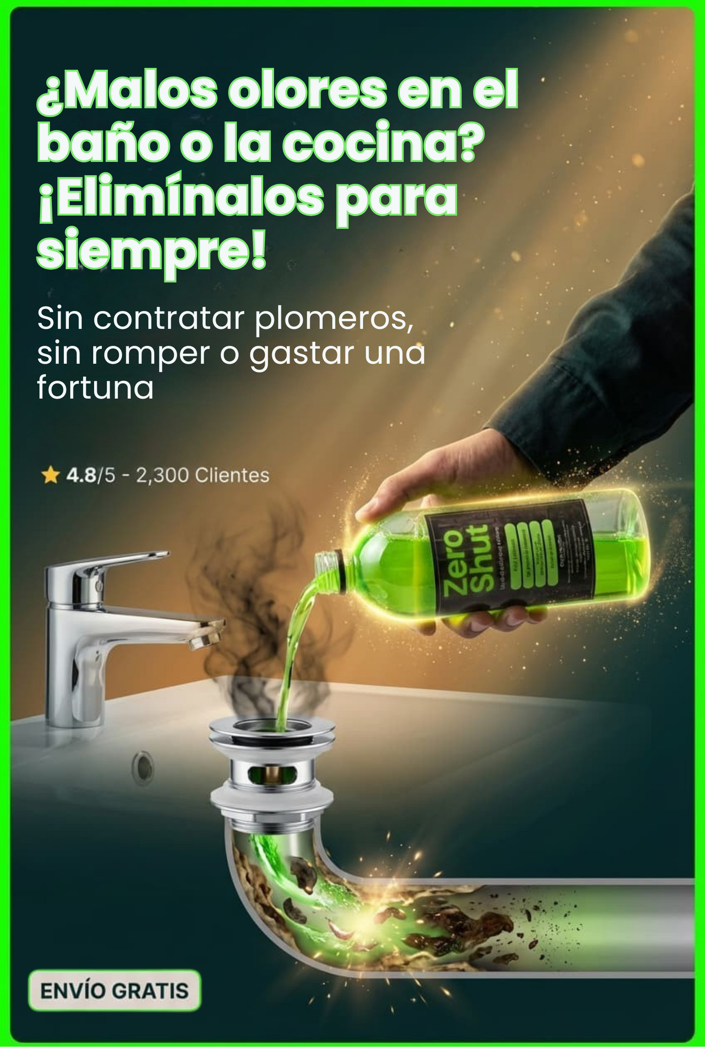 Zero Shut - Fórmula Desinfectante de Cañerías - 500ml