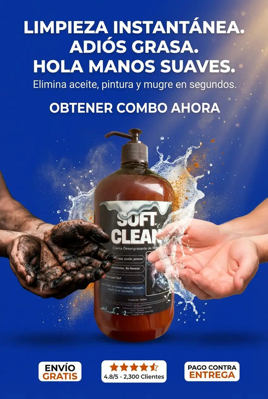 Soft Clean - Crema Desengrasante y Desinfectante para Manos